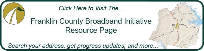 County Logo and Map Image with title Franklin County Broadband Initiative Resource Page Opens in new window